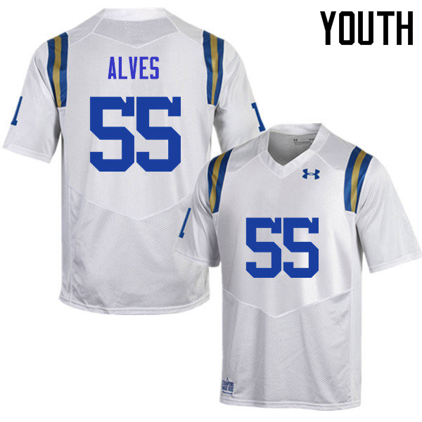 Youth #55 Michael Alves UCLA Bruins Under Armour College Football Jerseys Sale-White - Click Image to Close